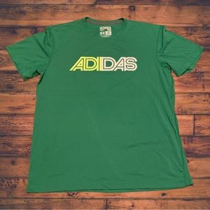 Adidas 70’s Logo Climalite Shirt Drifit Lime Green Nike Underarmour Flags Rare